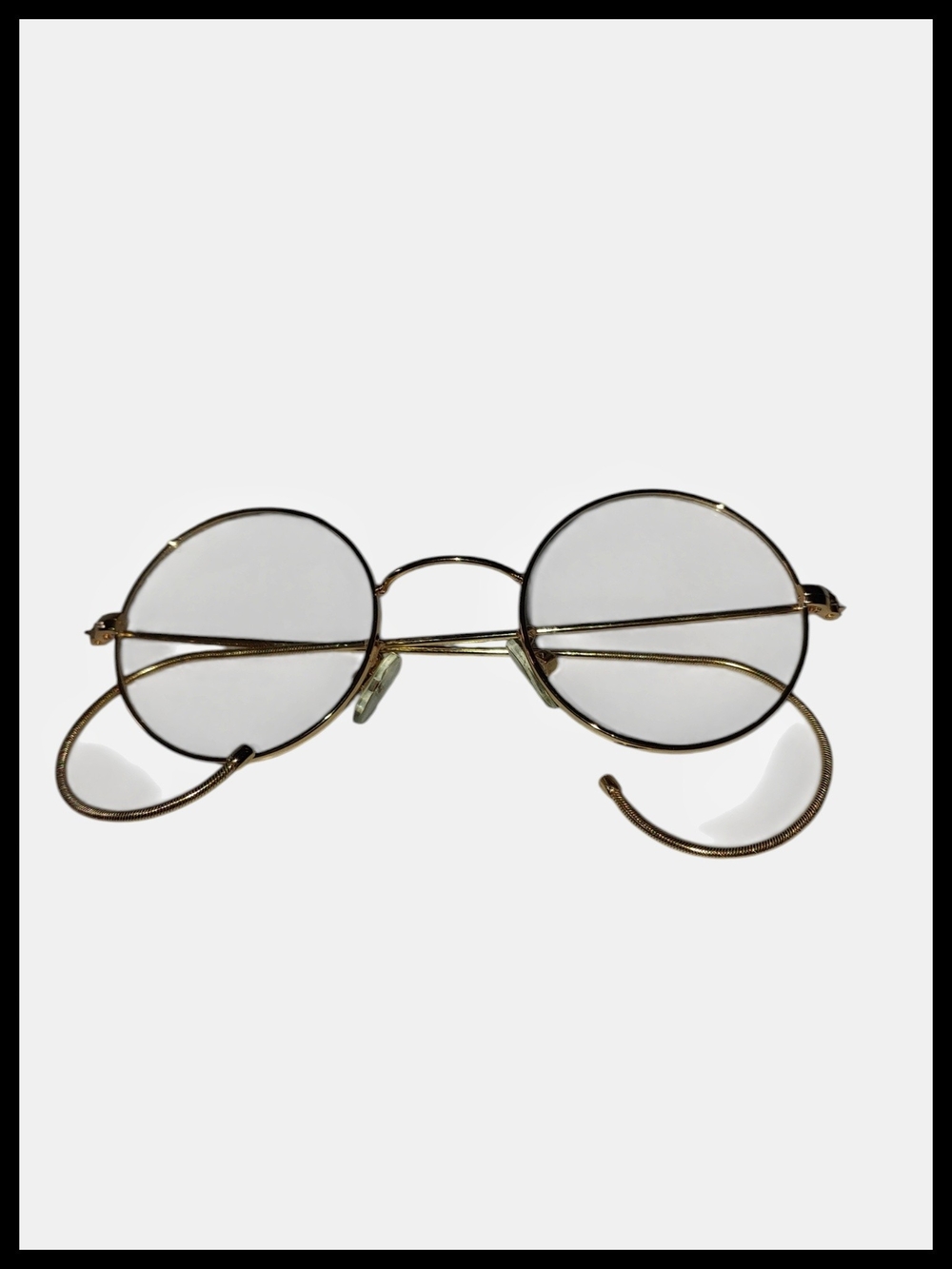 Vintage Gold Round Metal Eyeglasses Clear Lenses